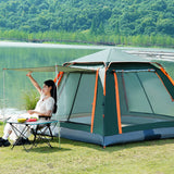 Automatic Quick Open Tent Sun-Protection Portable Hexagonal Tent Waterproof Beach Travel Tent for Family 3-4/4-6 People