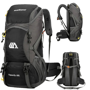 50L Travel Backpack Camping Men Large Hiking Bag Tourist Rucksack Waterproof