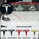 Tesla Car Front Emblem Rear Trunk Emblem Sticke for Model 3 Mode Y metal logo replacement rear and rear logos blackening