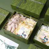Retro Green Gift Box Holiday Birthday Jewelry Packaging Box with Butterfly Knot Handbag Style