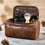 Personalized Capacity PU Leather Toiletry Bag Custom Men s Travel Hanging