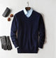v-neck navy blue