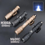 M300A M600C Tactical LED Flashlight Weapon Scout Light Fit 20mm Picatinny Rail Hunting Airsoft Accessory for Outdoor Hunting