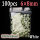 100pcs White 6X8mm