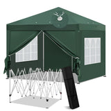 Foldable Pop-Up Waterproof Adjustable Height Garden BBQ Gazebo with Side Walls Windows for Camping Beach Party Folding Tent