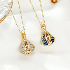 Exquisite Double Side Zircon Pendant Necklaces For Women Virgin Mary Cross Hollow Charm Jewelry Religious Chain Accessories