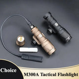 Tactical M300A Airsoft Powerful LED Flashlight Weapon Gun Light Dual Function Switch Fit 20mm Rail for Outdoor Hunting