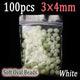 100pcs White 3X4mm