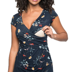 Womens Maternity Clothes Breastfeeding Clothing Short Sleeve Pregnant Clothes Pleated Side Open Pregnancy T-Shirt Top