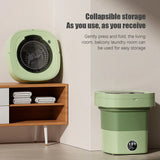 8L Portable Mini Washing Machine with UV Sterilization Foldable Spin Dryer with Drain Basket Drain Hose for Travel Housing
