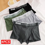 4PCS/ Men's Underwear Men's Cotton Inner Crotch Antibacterial Comfortable Breathable Mid-Waist Underwear Men's Boxer Shorts