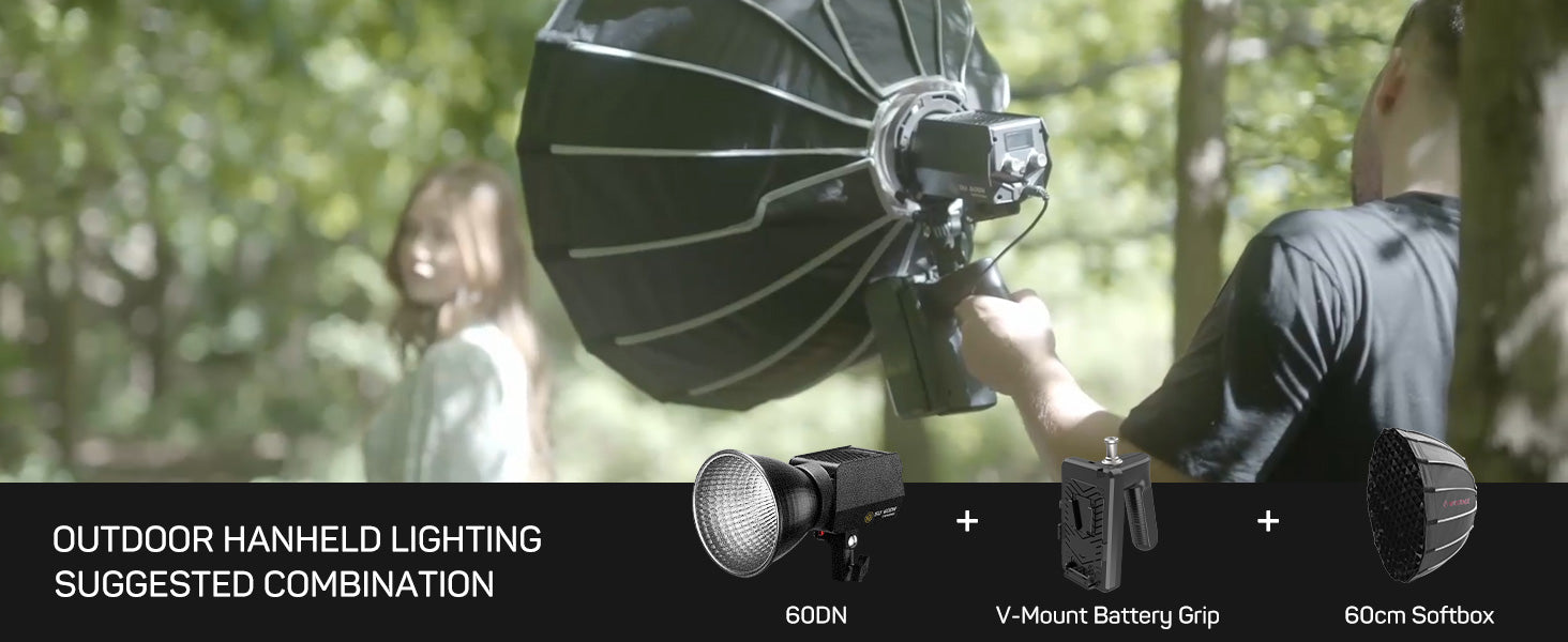 Ifootage COB Video Light SL1 60dn, CRI 98 Tlci 99 12200 LM, 70W COB Continuous Video Light with